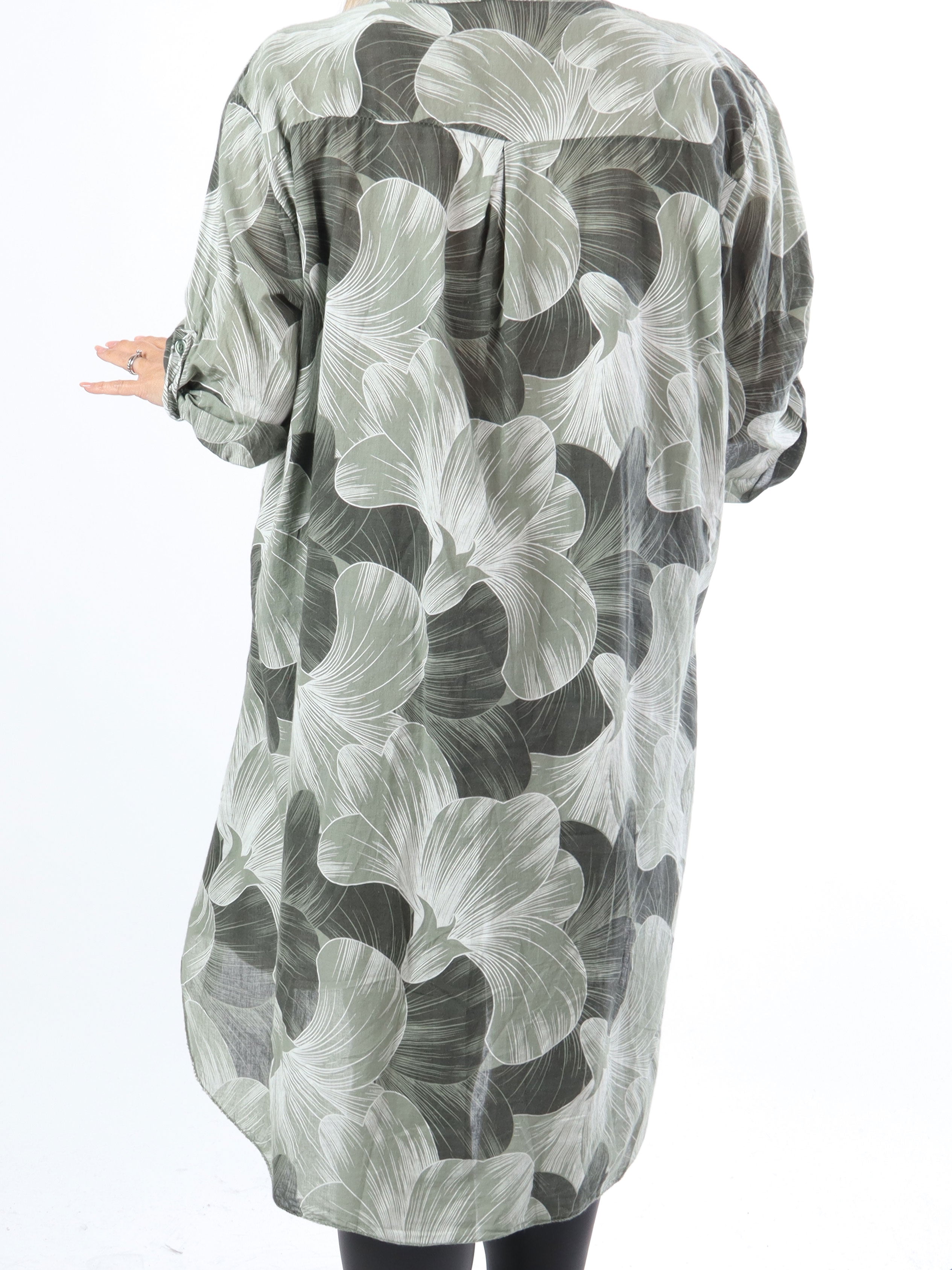 Silvana - Plus size skjorte i let mønstret stof